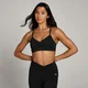 Brassière de sport à fronces sur le devant MP Tempo pour femmes – Noir