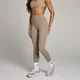 Legging à ceinture rabattable MP Studio pour femmes – Taupe clair