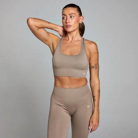 Brassière de sport sans coutures MP Shape pour femmes – Taupe clair
