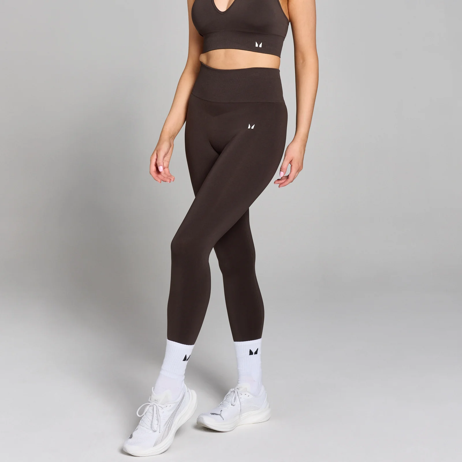 Legging effet froncé sans coutures MP Tempo pour femmes – Chocolat - L Image 1