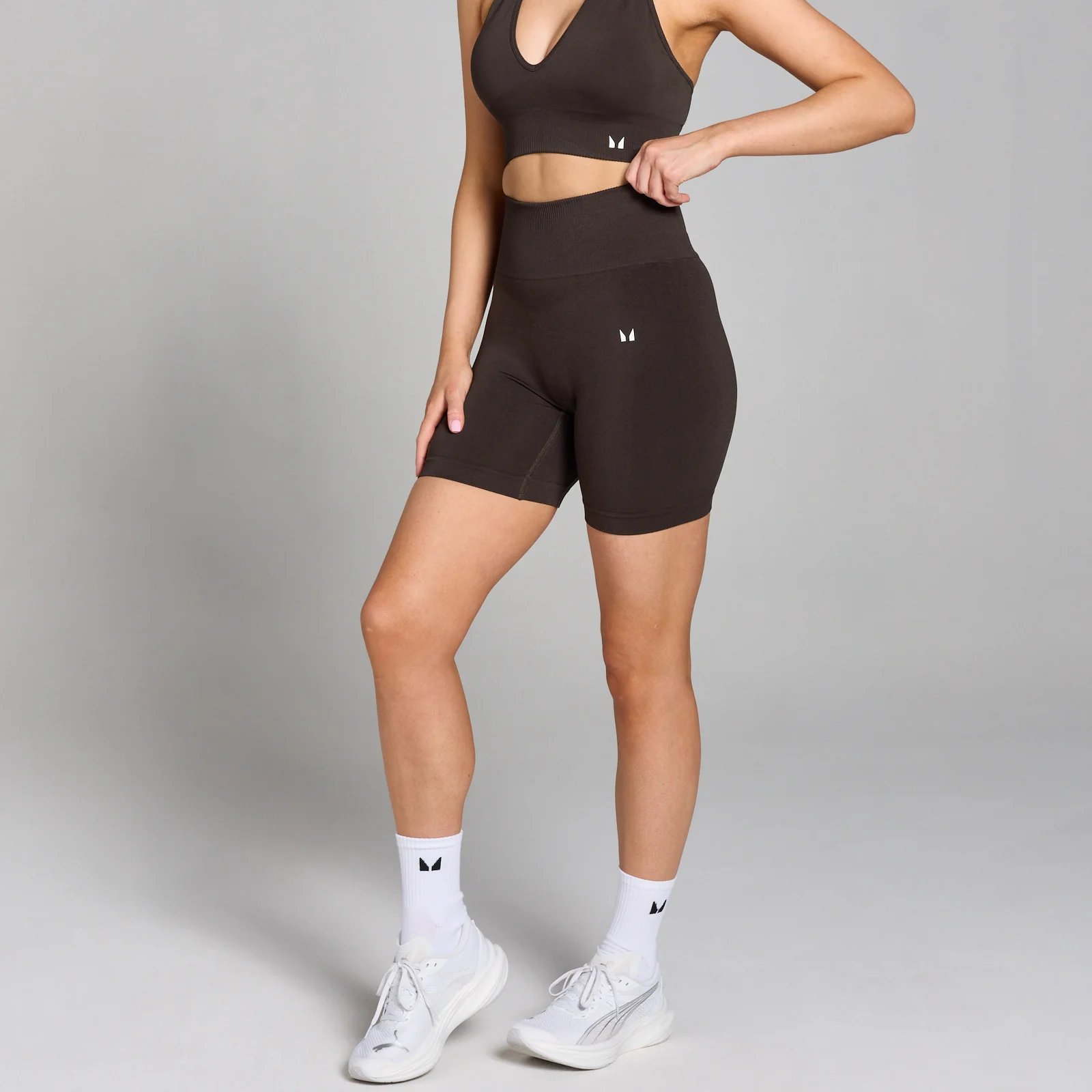 Short effet froncé sans coutures MP Tempo pour femmes – Chocolat - XS Image 1