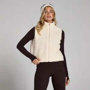 Doudoune sans manches courte en polaire MP pour femmes – Crème clair - Size XS