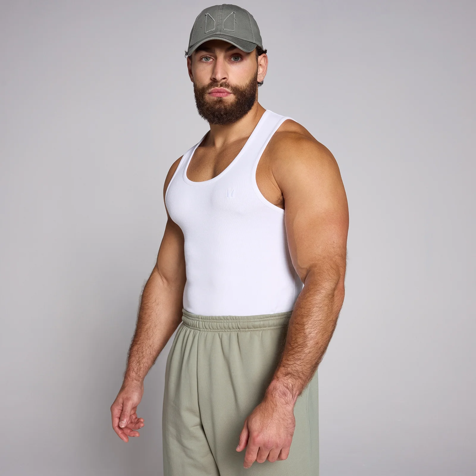 MP Men's Lift Ribbed Muscle Fit Tank - White - XS Image 1