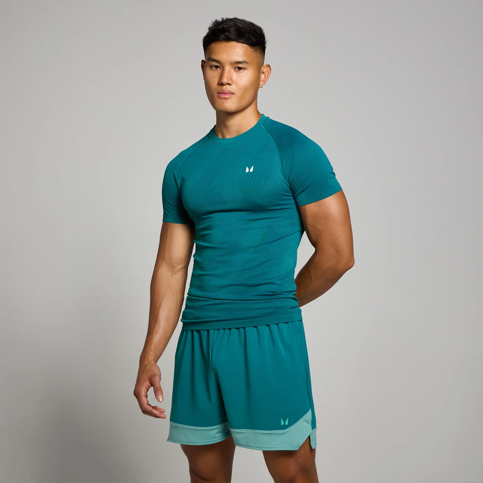 Haut sans coutures MP Tempo Pillar Graphic pour hommes – Bleu sarcelle aqua - XS Image 1