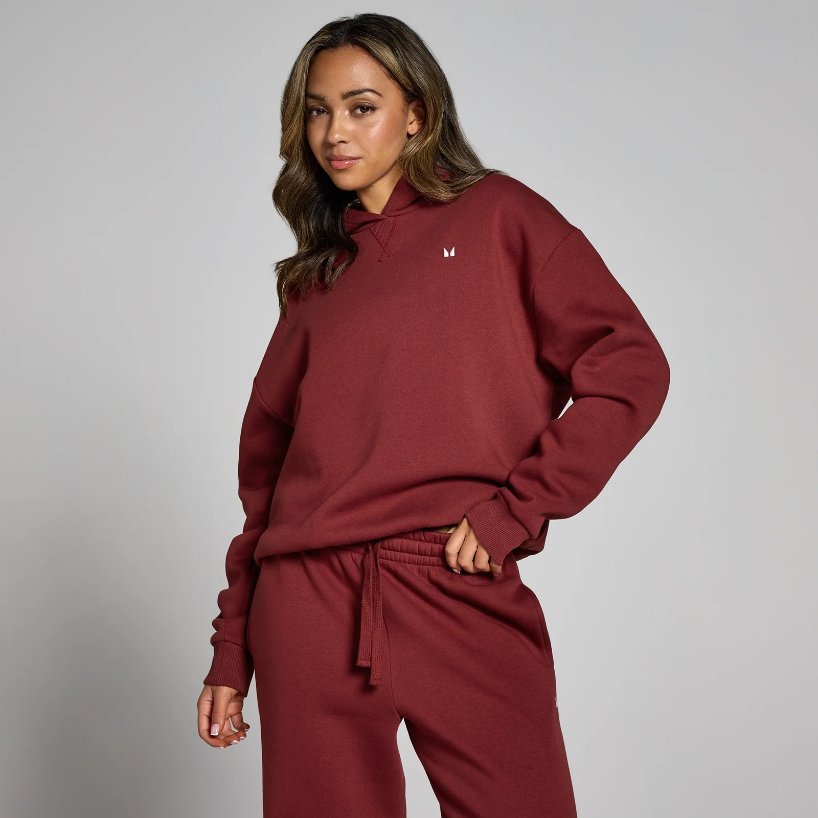 Sweat à capuche oversize MP Basics pour femmes – Cerise - M Image 1