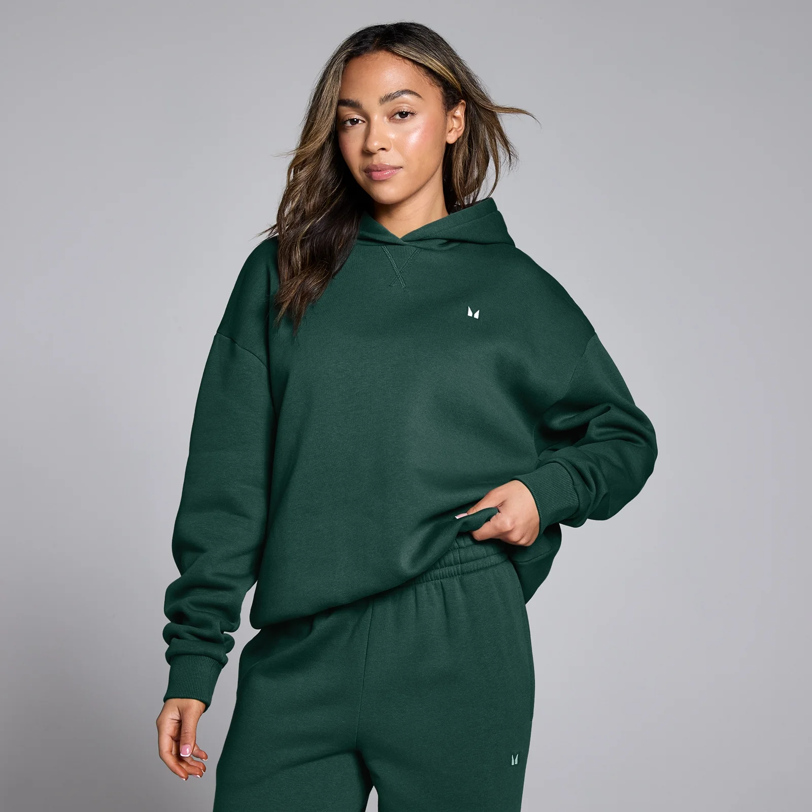 Sweat à capuche oversize MP Basics pour femme – Émeraude foncé - XS Image 1