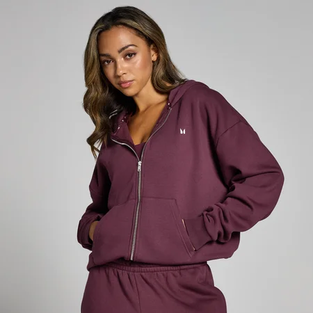 Sweat à capuche zippé MP Basics pour femmes – Baie foncée