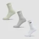 Chaussettes de tennis unisexes MP (lot de 3 paires) – Gris/Matcha/Blanc