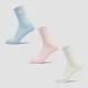 Chaussettes de tennis unisexes MP (lot de 3) – Coton/Rose bébé/Bleu bébé