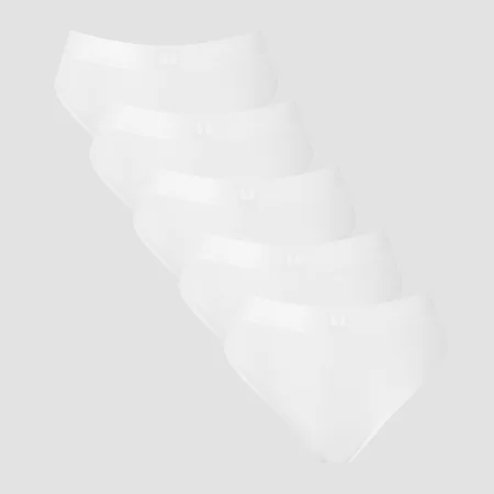 String taille mi-haute MP pour femmes (lot de 5) – Blanc