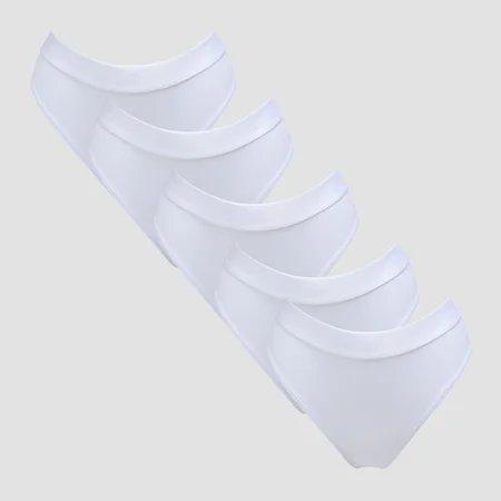 Culotte de style bikini taille mi-haute MP pour femmes (lot de 5) – Blanc