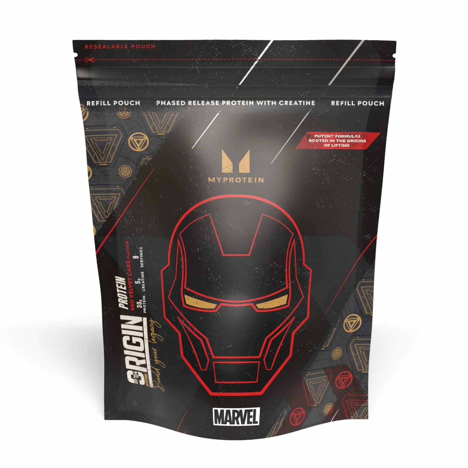 Origin Protein (avec Créatine) - 9portions - MARVEL Iron Man - Red Velvet Cake Image 1