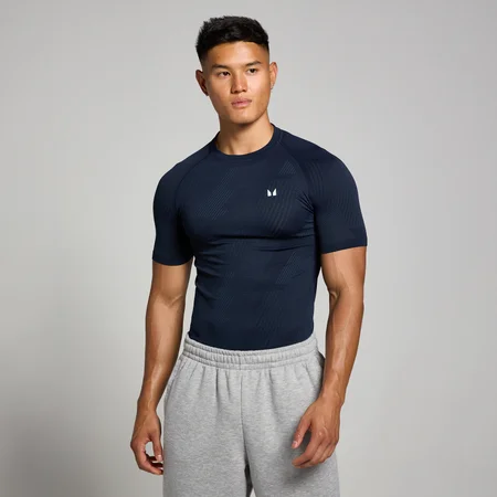 T-shirt sans coutures MP Tempo Pillar Graphic pour hommes – Bleu marine