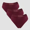 Culotte de style bikini taille mi-haute MP pour femmes (lot de 3) – Baie foncée
