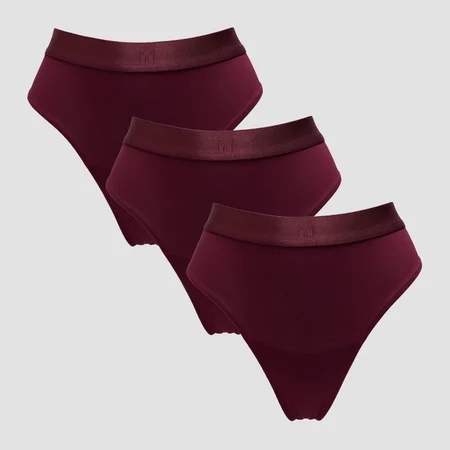 String taille mi-haute MP pour femmes (lot de 3) – Baie foncée