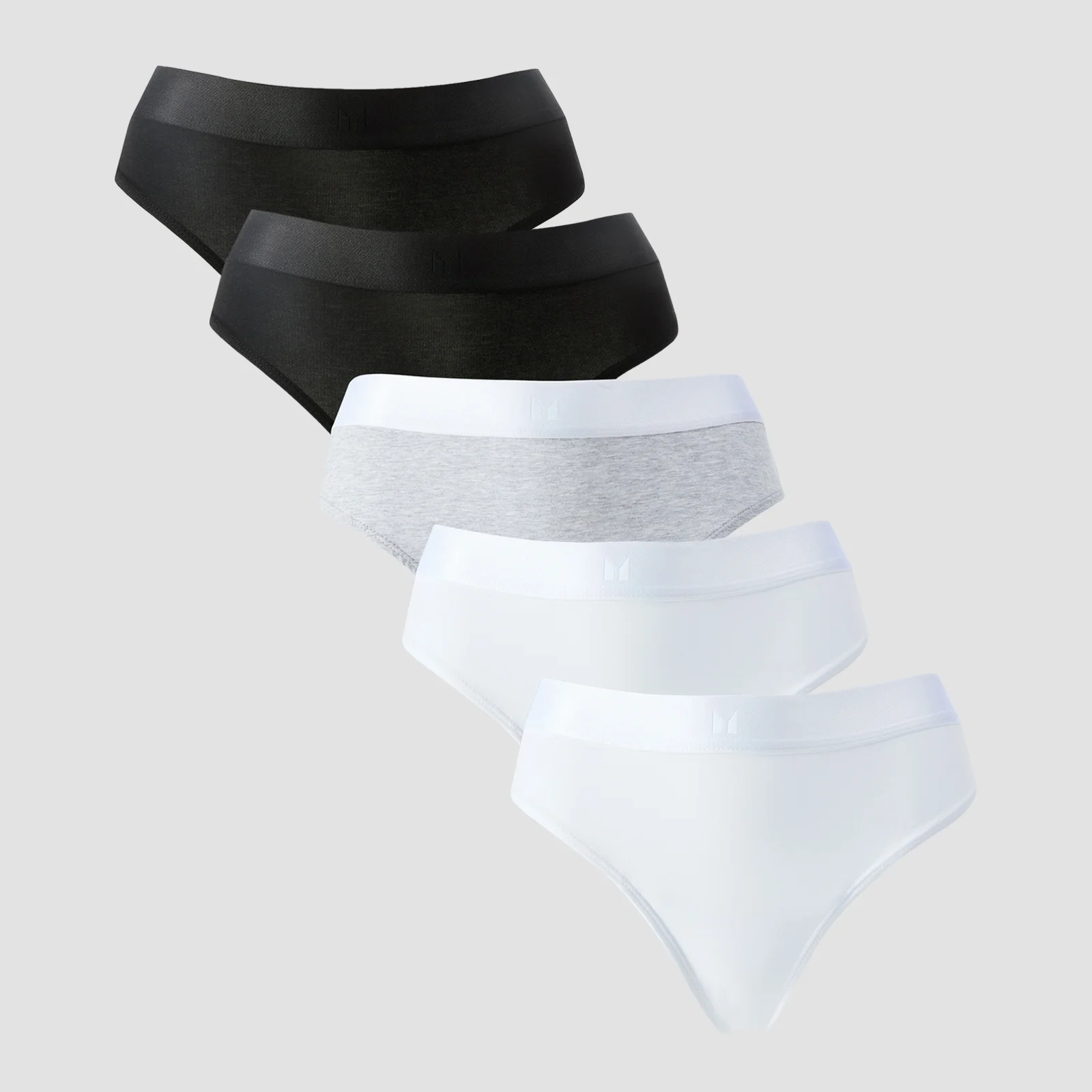 String taille mi-haute MP pour femmes (lot de 5) – Blanc/Noir/Gris chiné - S Image 1