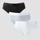 Culotte de style bikini taille mi-haute MP pour femmes (lot de 5) – Blanc/Noir/Gris chiné