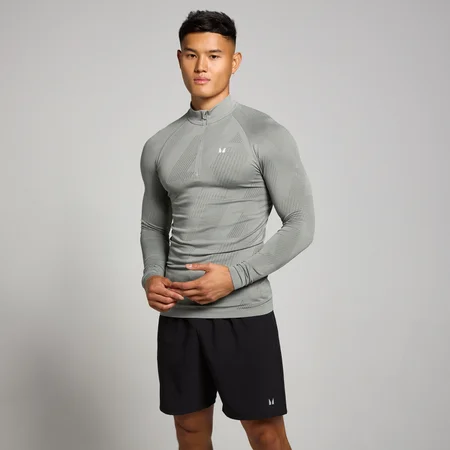 Haut sans coutures à fermeture éclair ¼ MP Tempo Pillar Graphic pour hommes – Orage
