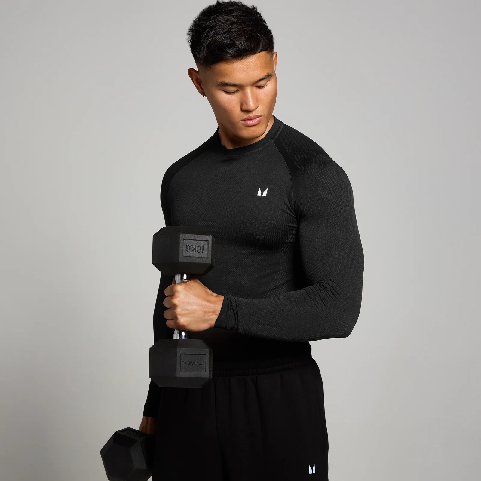 Haut à manches longues sans coutures MP Tempo Pillar Graphic pour hommes – Noir - XL Image 1