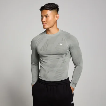 Haut à manches longues sans coutures MP Tempo Pillar Graphic pour hommes – Orage