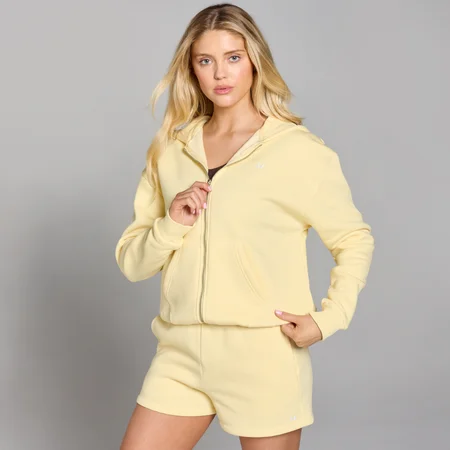 Sweat à capuche zippé MP Basics pour femmes – Citron