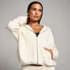 Sweat à capuche à fermeture éclair intégrale MP Basics pour femmes – Crème clair