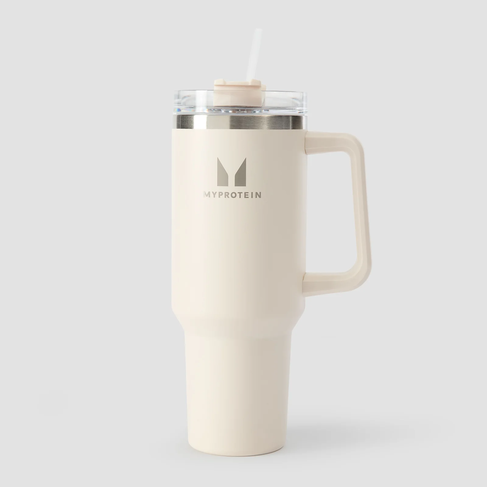 Gourde inox MP à poignée latérale avec paille 1200 ml - Crème naturel Image 1