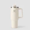 Gourde inox MP à poignée latérale avec paille 1200 ml - Crème naturel