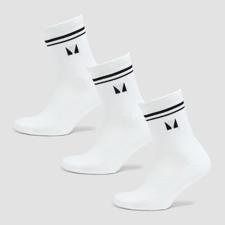 Chaussettes de pilates MP (lot de 3 paires) – Blanc