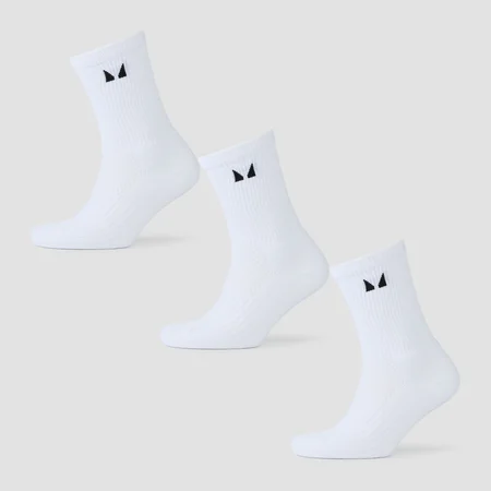 Chaussettes de course MP (lot de 3 paires) – Blanc