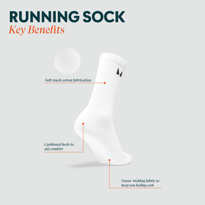 Chaussettes de course MP (lot de 3 paires) – Blanc - UK 6-8 Image 6