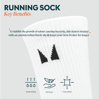 Chaussettes de course MP (lot de 3 paires) – Blanc - UK 6-8 Image 7