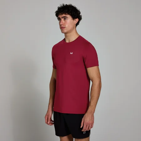 T-shirt texturé MP Active pour hommes – Rouge foncé