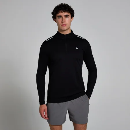 Haut texturé fermeture éclair ¼ MP Active pour hommes - Noir
