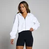 Sweat à capuche court avec fermeture éclair MP Basics pour femmes – Blanc
