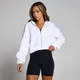 Sweat à capuche court avec fermeture éclair MP Basics pour femmes – Blanc