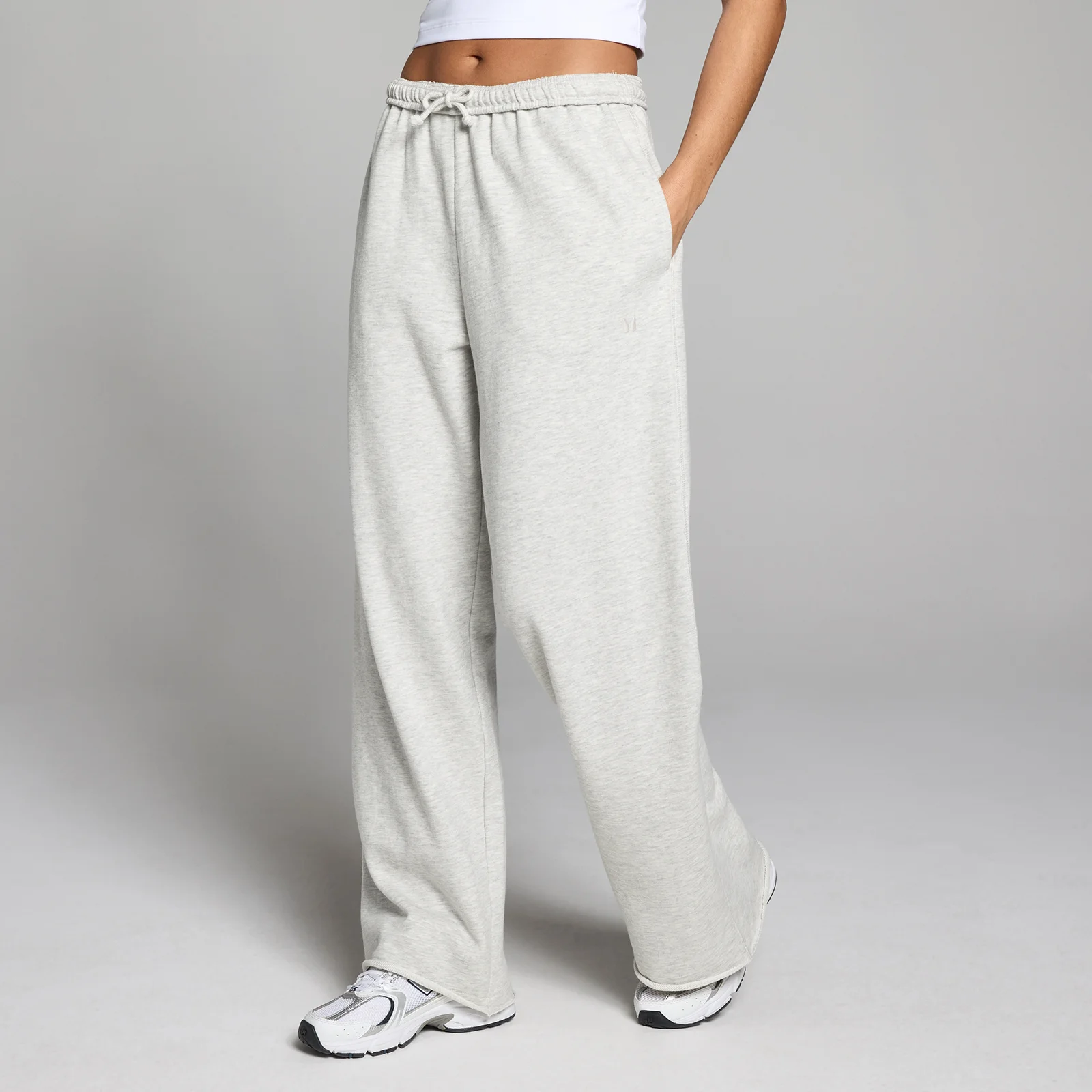 Jogging jambe droite molleton léger MP femme - Gris chiné - M Image 1