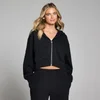 Sweat à capuche zippé Lifestyle MP femme - Noir délavé