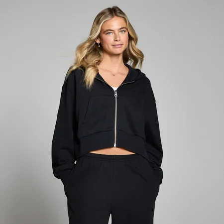 Sweat à capuche zippé Lifestyle MP femme - Noir délavé