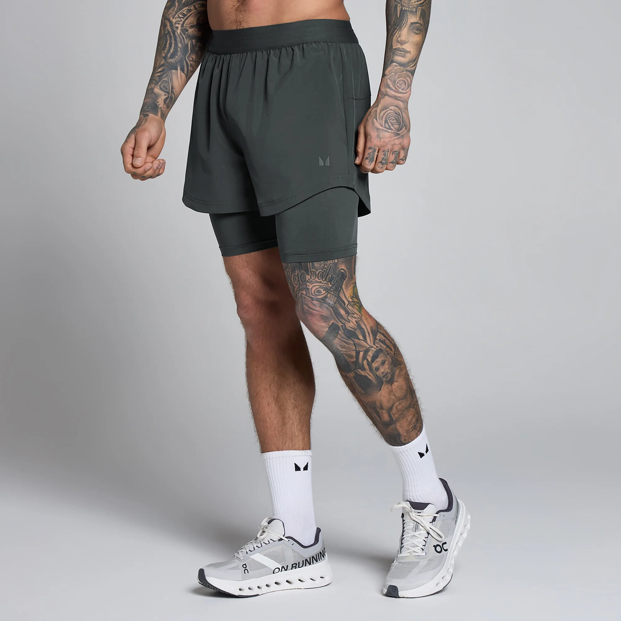 Short Hybrid 5" 2-en-1 MP homme - Noir délavé - M Image 1