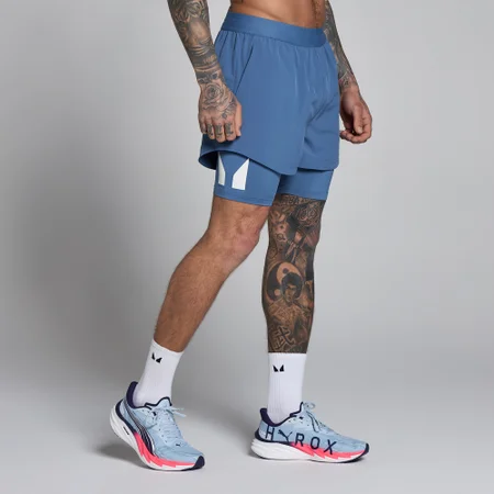 Short Hybrid 5" 2-en-1 MP homme - Bleu ardoise