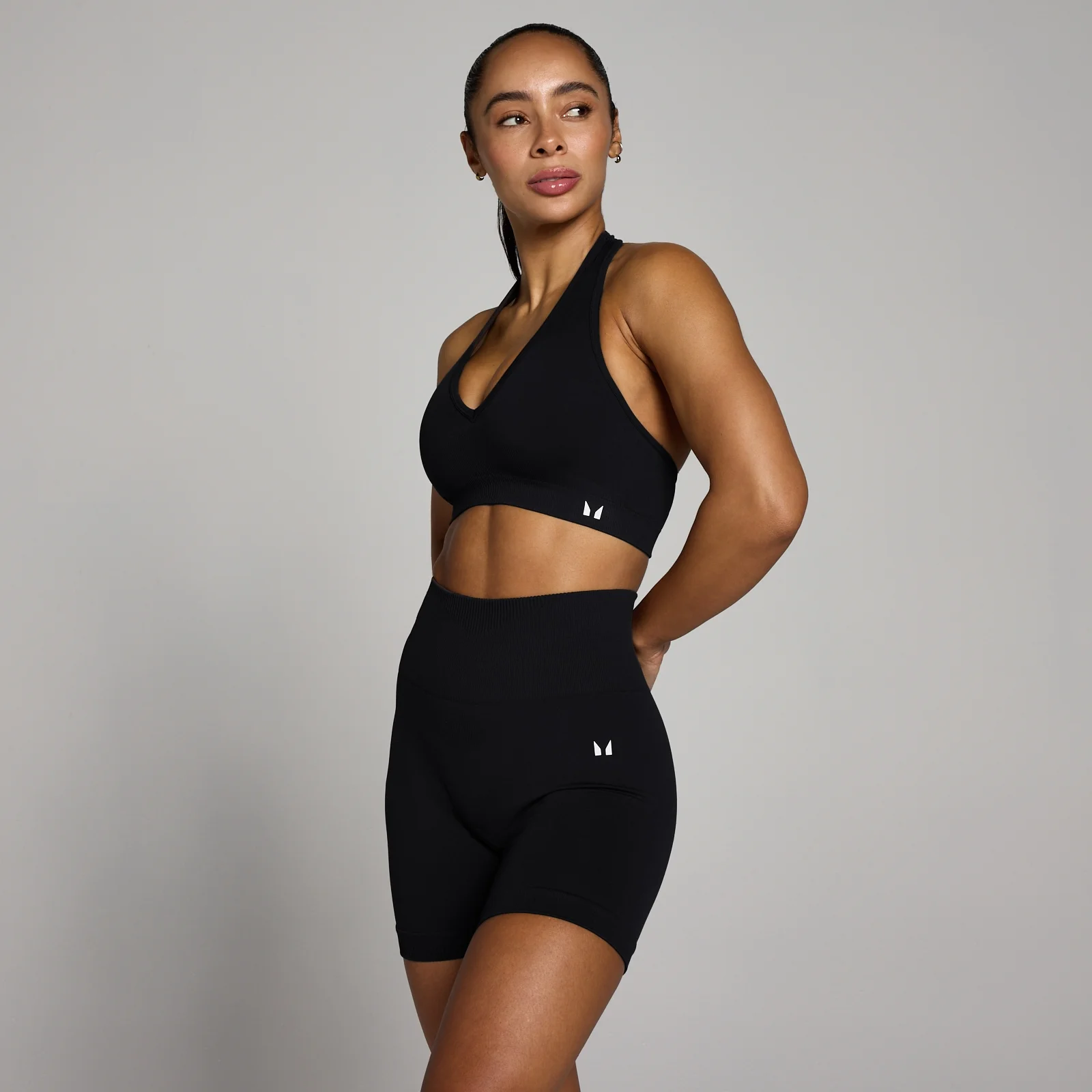 Brassière de sport sans coutures col halter Tempo MP femme - Noir - XS Image 1