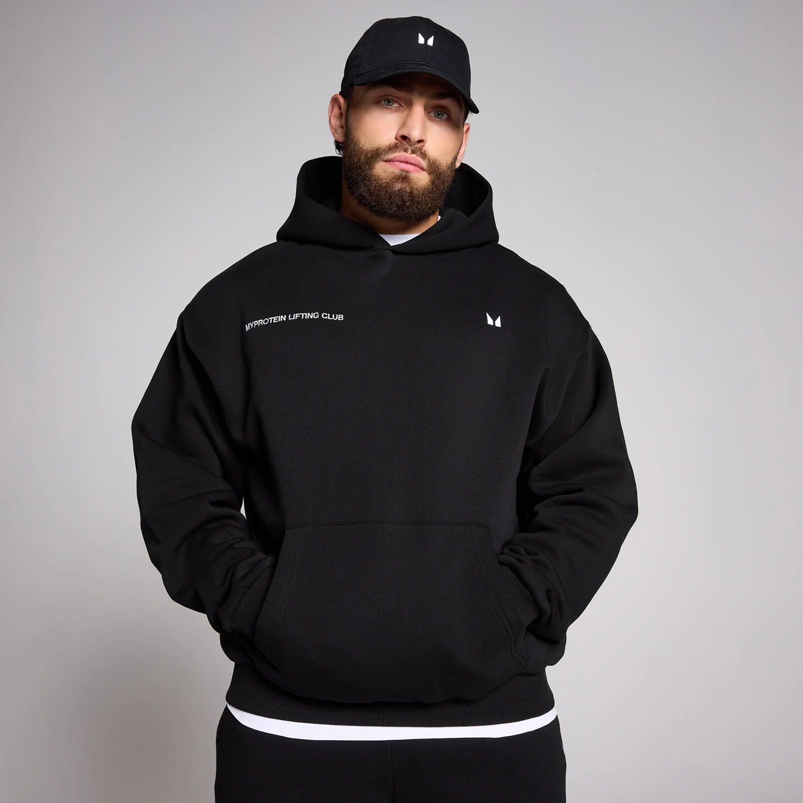 MP Men's Origin Lift Club Oversized Graphic Hoodie - Black - XS Image 1