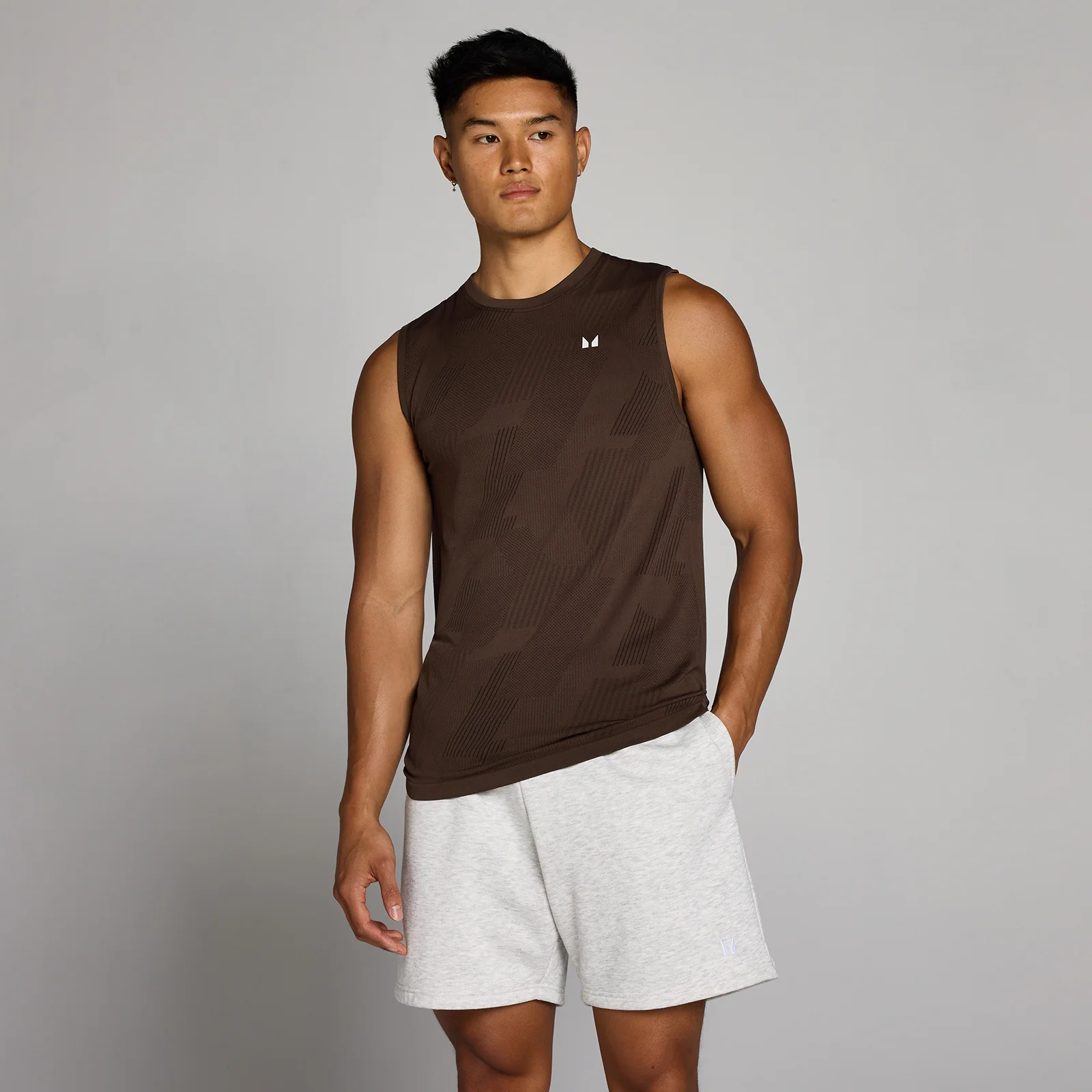 Débardeur sans couture graphique Tempo Pillar MP homme - Cacao - XS Image 1