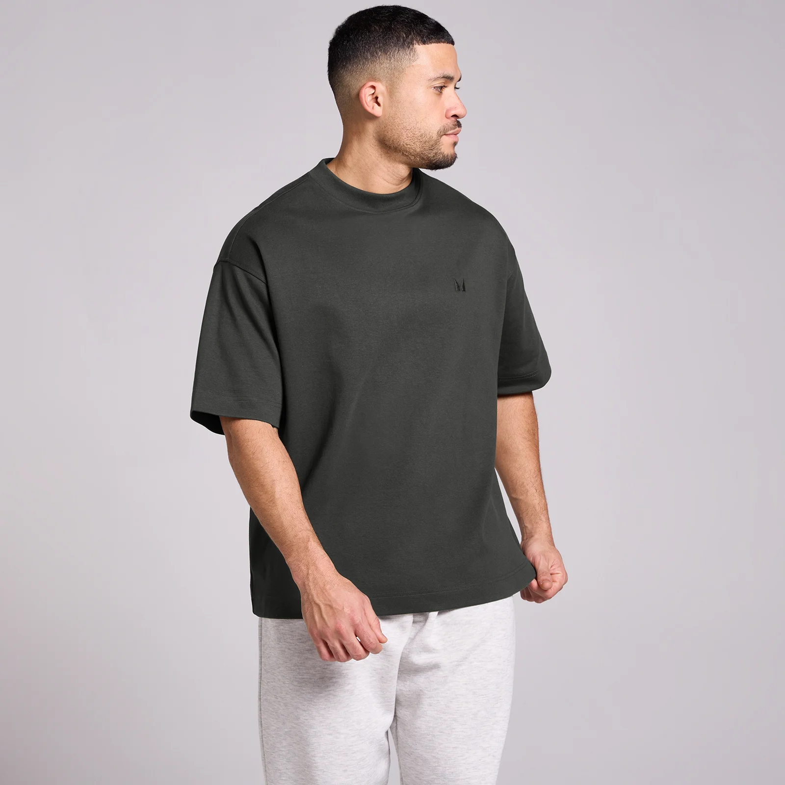 T-shirt coton oversize MP homme - Noir délavé - M Image 1