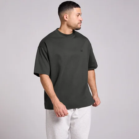 T-shirt coton oversize MP homme - Noir délavé