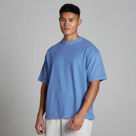 T-shirt MP en coton oversize délavé homme - Bleu bleuet