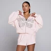 Sweat à capuche zippé lifestyle Lift Graphic MP femme - Rose pâle