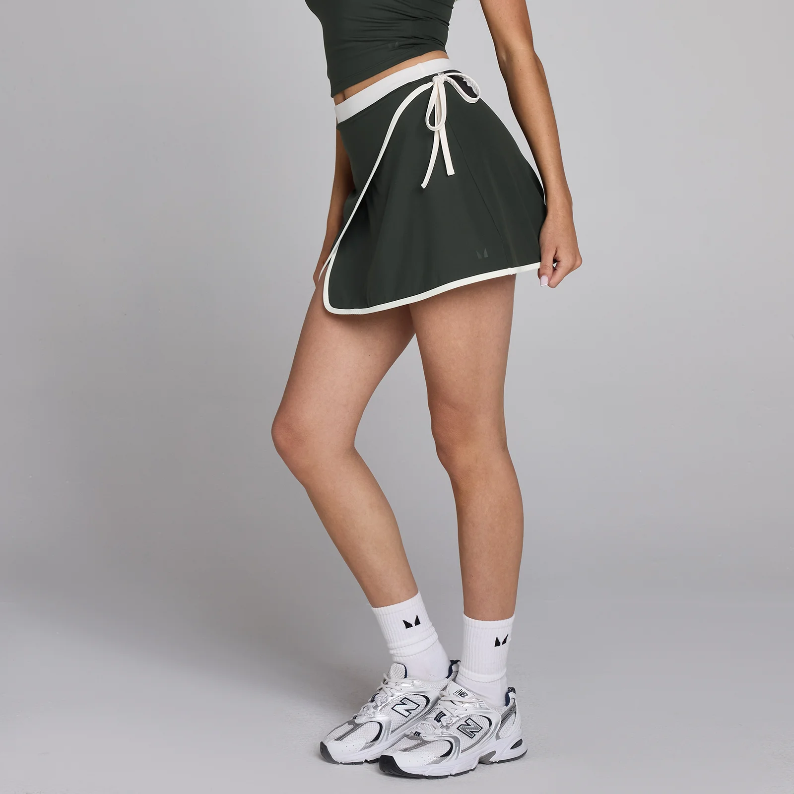 Jupe-short portefeuille contrastante Tempo MP femme - Noir délavé - XS Image 1