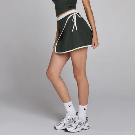 Jupe-short portefeuille contrastante Tempo MP femme - Noir délavé